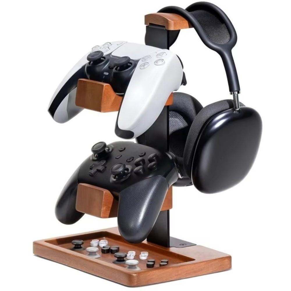 Stable Gaming Headset Stand Wood Controller Display Stand Desktop Decoration