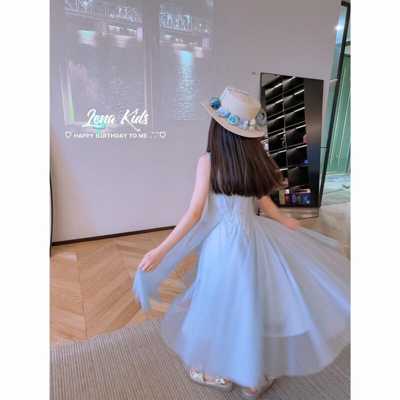 LENAKIDS Blue Mesh Fairy Princess Dress 100 (Height 95-105cm)