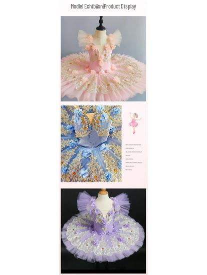 Kleines Schwan Strapless Ballettkleid: Puff-Mesh-Rock & Spitze für Kinderaufführungen