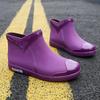 Women Ankle Rain Boots Autumn Ladies Rubber PVC Waterproof Rainshoes Water Shoes Slip On Fashion Female Flats Footwear