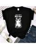 I Don't Give A Meow Funny Cat Cartoon Animal Print T-Shirts Ladys Oversize Comfortable Kawaii Top Wounisex Soft Skin-Friendly Tees