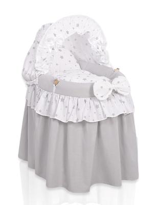 Doll's Pram - Moses Basket for Dolls with Hood - Gray
