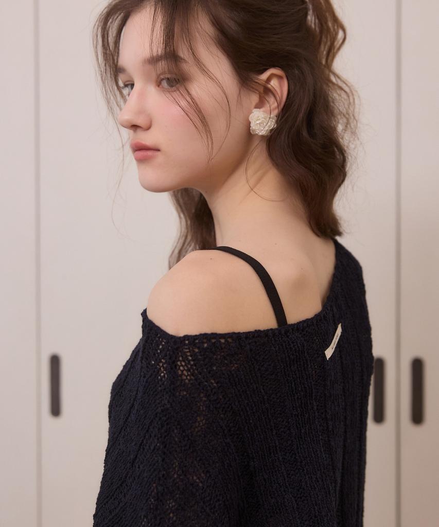 ADAUL Soft Bloom Cable Knit - Navy