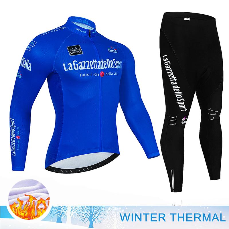 2025 Winter Thermal Fleece Sets Long Cycling Jersey 20D Gel Pad Men Fox Teleyi MTB Ropa Ciclismo Bike Bicycling Maillot Clothes