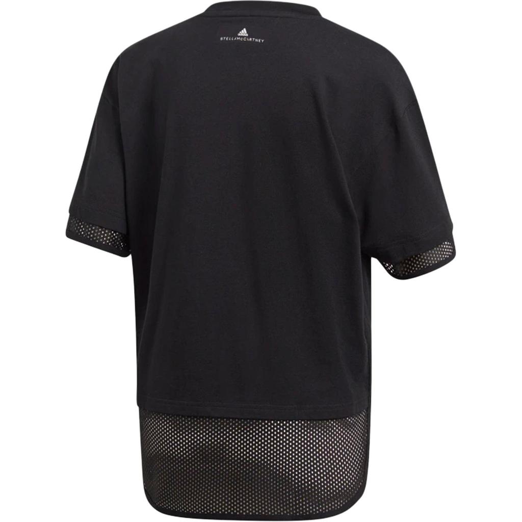 adidas By Stella McCartney Women's Mesh Panel Training Tee Black Pink DT9226