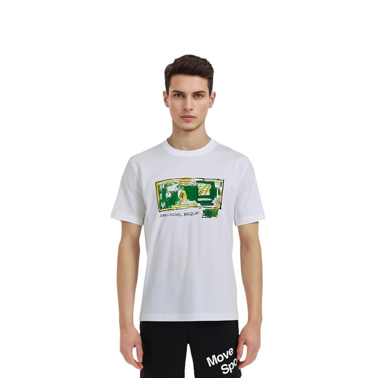 Uniqlo X Jean-Michel Basquiat Collaboration SS24 Front Graphic Print Short Sleeve T-Shirt Unisex Tops White 470740-00