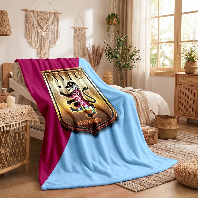 Aston Villa Football Print Flannel Blanket Soft Warm Sofa Bed Throw Blanket For Home Office Bedroom