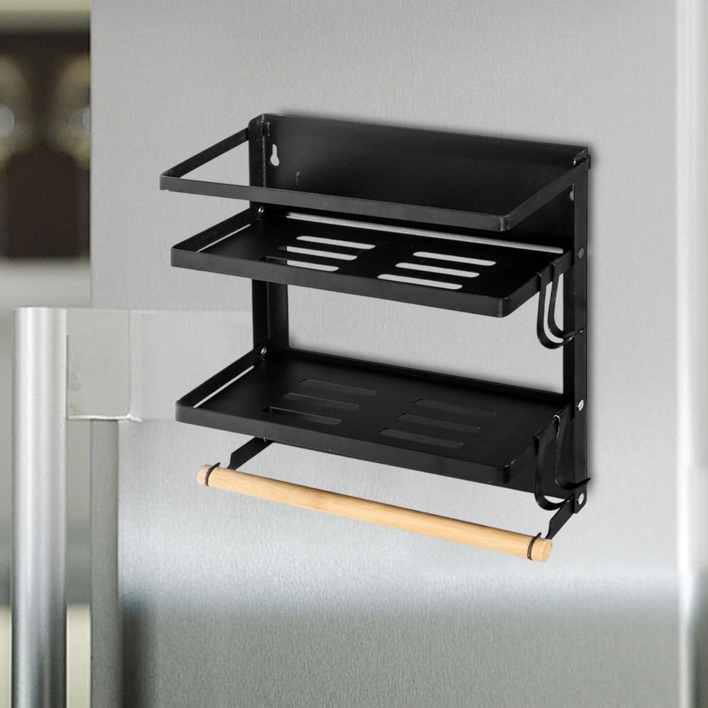 Fridge Storage Rack Cling Film Bag Hanger Multifunction Wall Hanging Condiment Kitchen