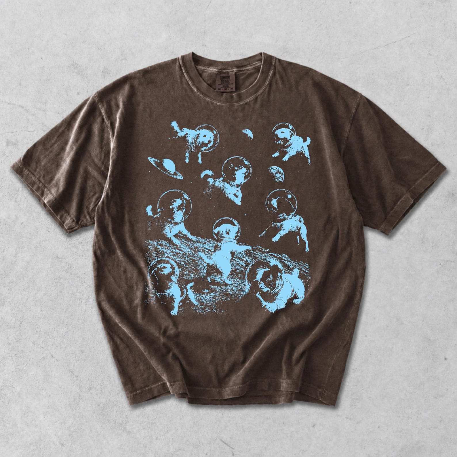 Comfort Colors Dogs In Space Shirt, Retro Astronaut Dog Graphic Tee, Vintage Cosmic Puppy Top, Dog Lover Gift S