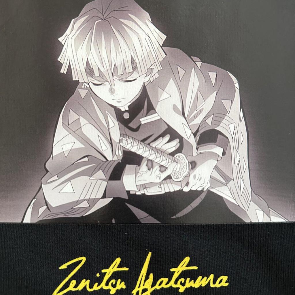 [USED] "Demon Slayer: Kimetsu No Yaiba" Zenitsu Agatsuma Flash T-Shirt, Anime, Black, Stylish
