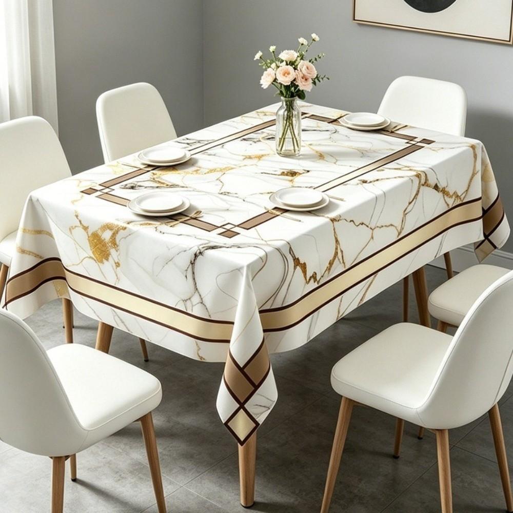 Marble Printed Rectangular Table Cloth 180×140cm Universal Table Cover Beauty Massage