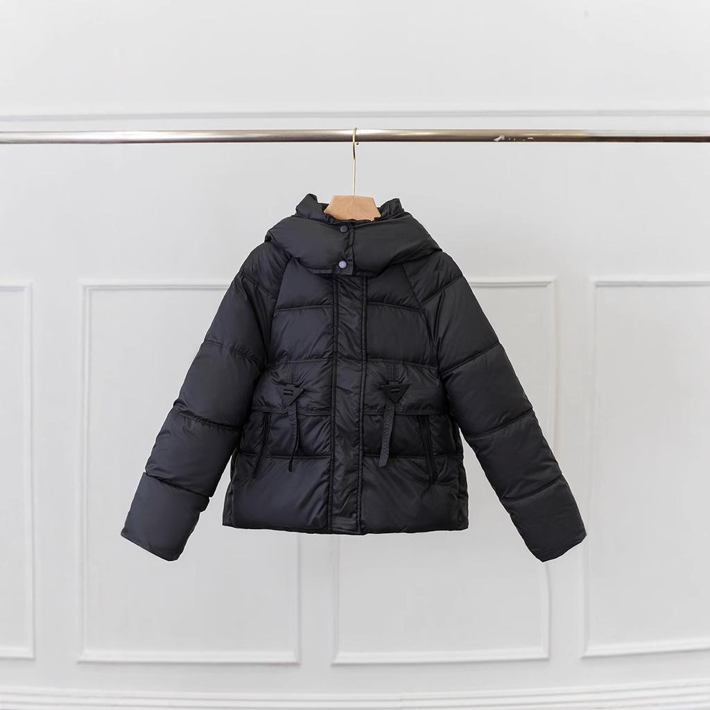 Cotton-padded Jacket Women's Winter New Style Short Short Stand Collar Thick Bread Clothes Down Coat.