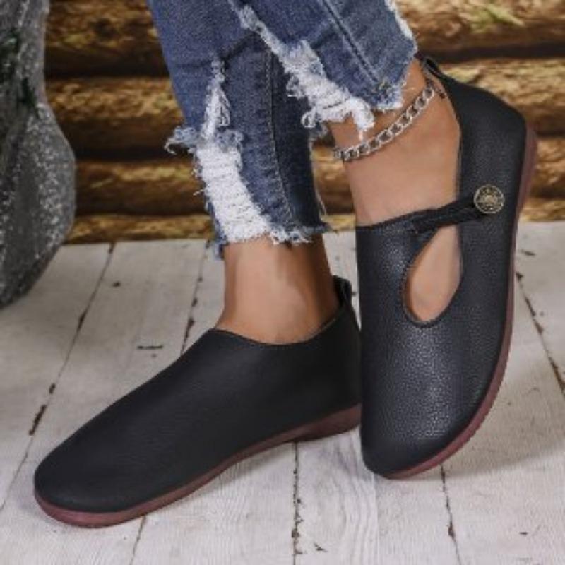 

Женские туфли на одной педали с мягкой подошвой, новые осенние ленивые туфли Дуду, большой размер, на плоской подошве, с круглым носком, повседневные женские туфли 43 чёрный