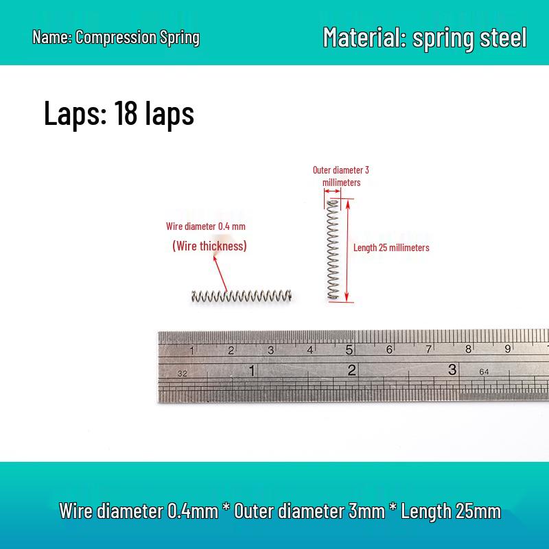 Small Mechanical Compression Spring: 0.4mm Wire, 2-8mm Outer Diameter
