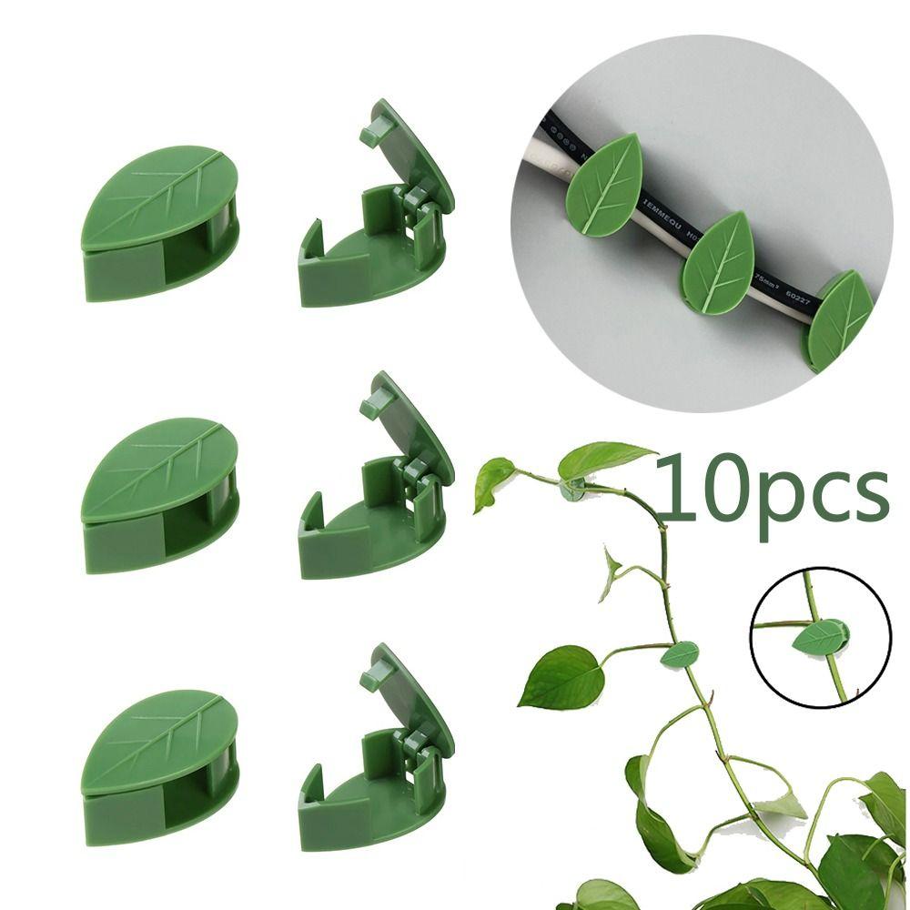10Pcs Wall Fixer Leaf Shaped Clips Self-Adhesive Fixed Buckle New Hook Support  for Plant Climbing