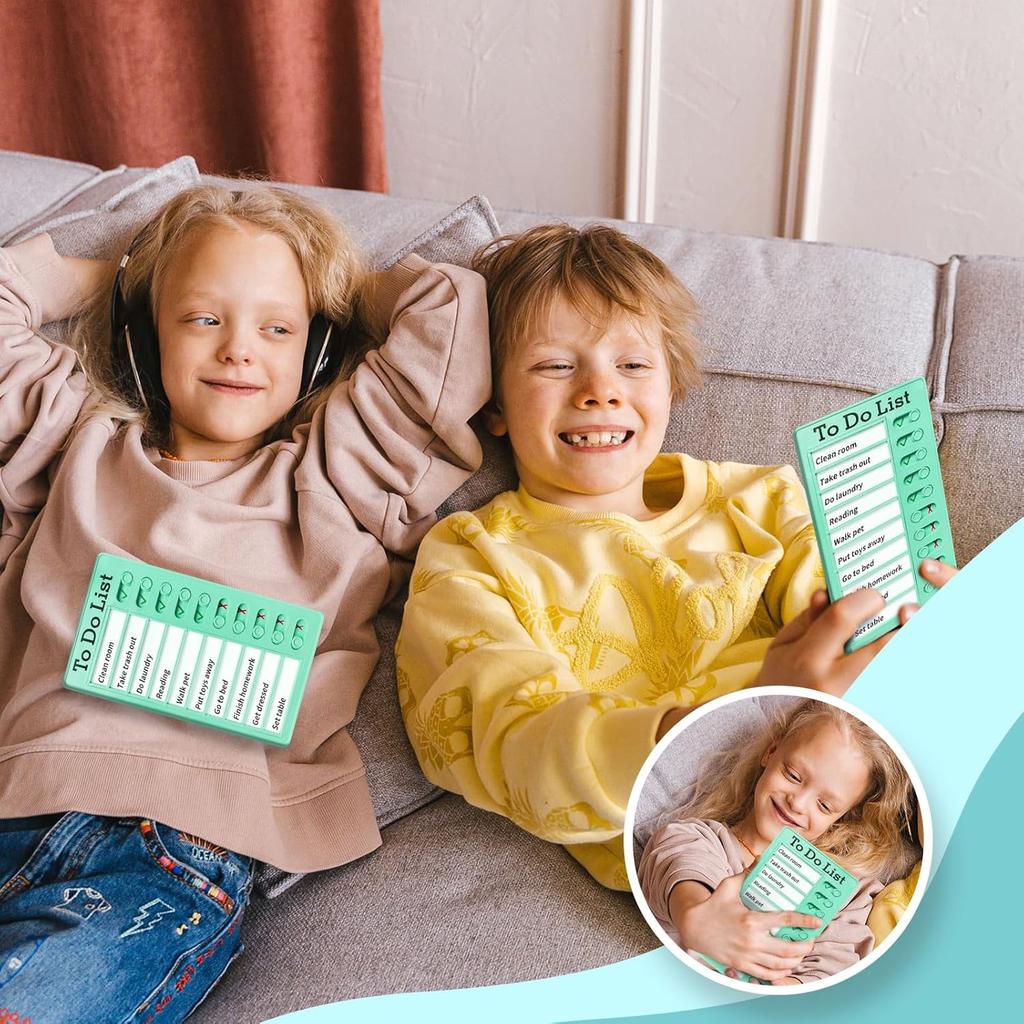 4 Pieces Chore Chart for Kids Multiple Kids - Sliding Routine Chart: Reble To Do List, RV Checklist, Planning Board, Visual Schedule, and Reminder