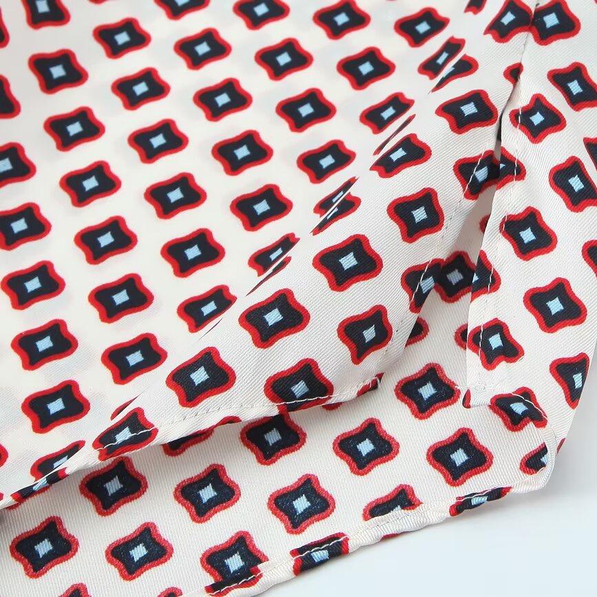 TAOP&ZA Women's Summer Silk Satin Printed Shirt & Casual Pants Set