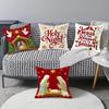 New Christmas Festival Atmosphere Linen Jesus Cartoon Print Living Room Bedroom Cushion Cover Digital Printing