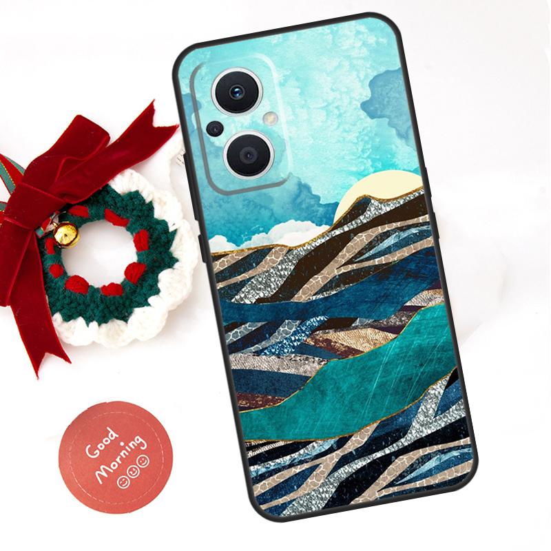 Gold Landscape Painting Funda For OPPO Reno 14F 14 13 12 11 10 Pro 11F 12F 13F 7 8 Lite OPPO Find X8 X5 X9 Pro Case