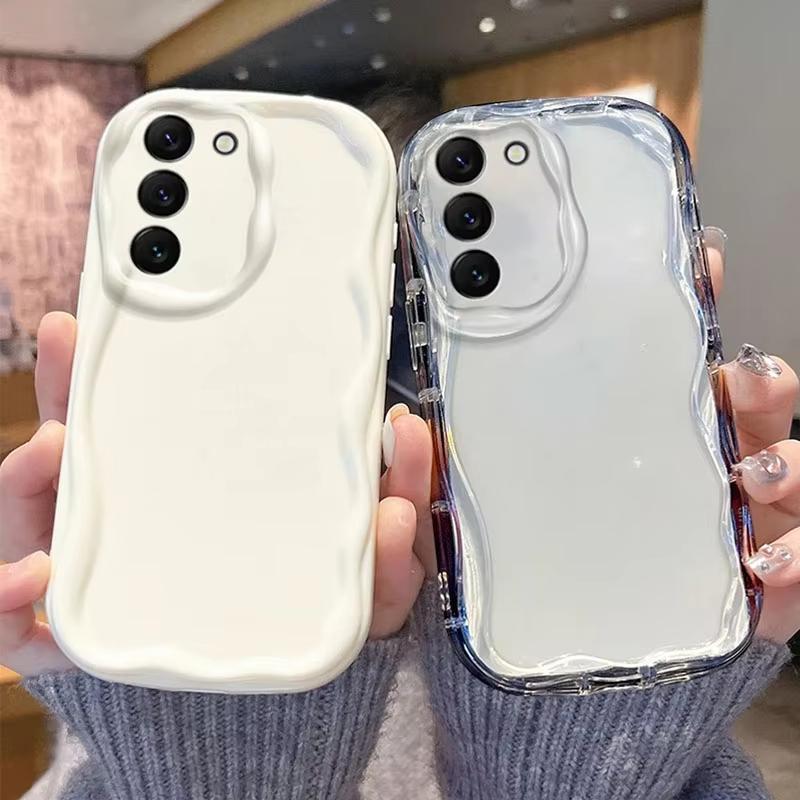 Klare Weiche Wellen Handyhülle für Samsung A55 A54 A53 5G A52 A15 A14 A13 A35 A34 A24 A23 A22 A05 S24 S23 S22 Ultra S21 S20 FE Abdeckung