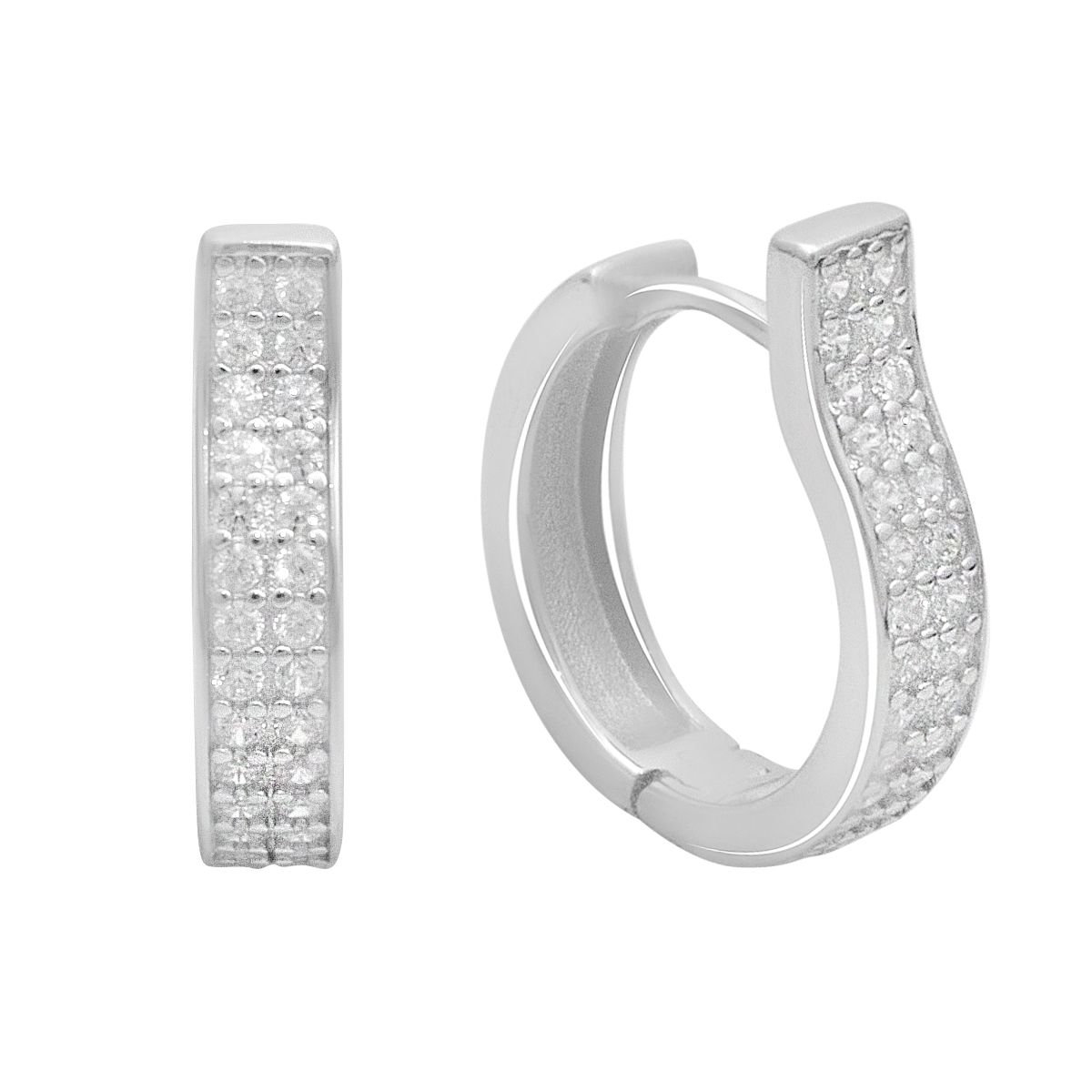 

Срібні сережки з фіанітами (2180708) білий