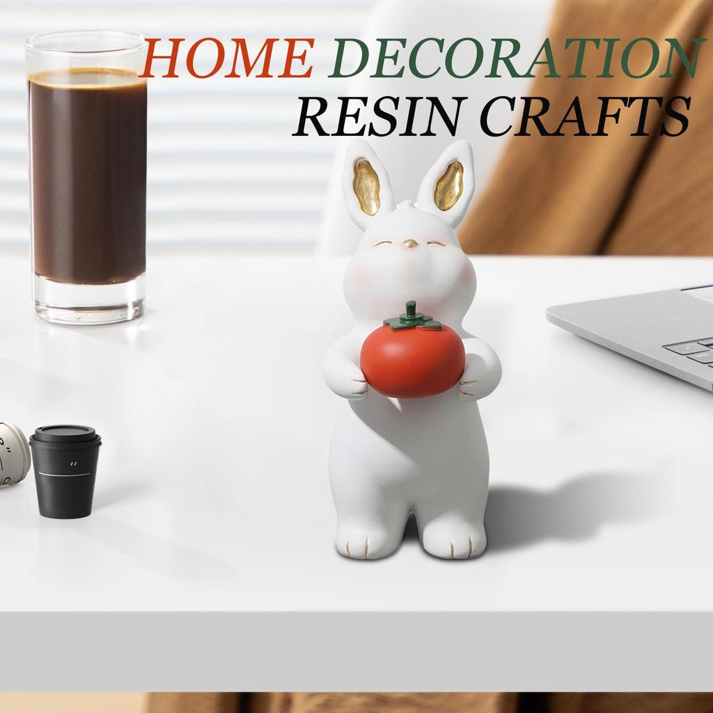 Rabbit Statue Collectible Home Decoration Animal Figure Cartoon Rabbit Statue For Bedroom Hallway Desk Shelf Table Bookshelf