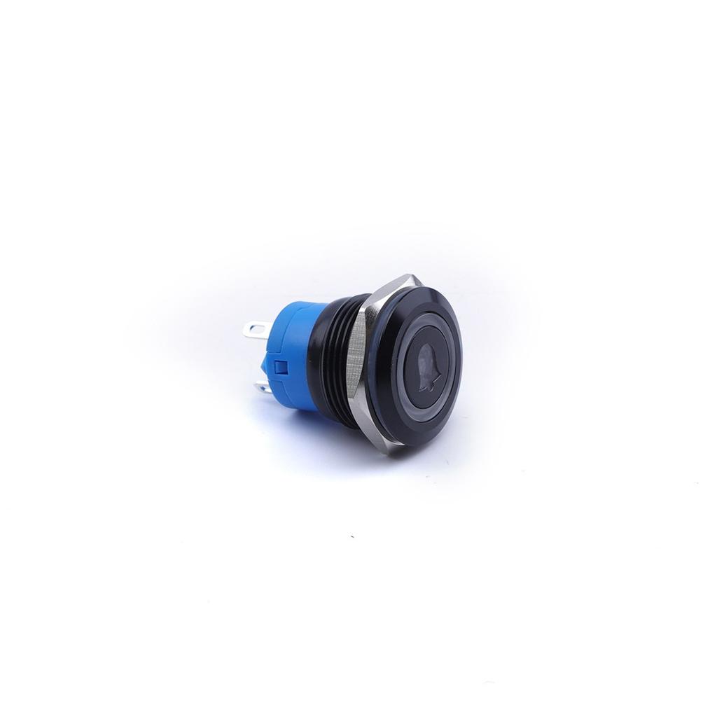 Bell Button 19X27Mm Blue Led Monostable Black Vandal-proof 250V 2A