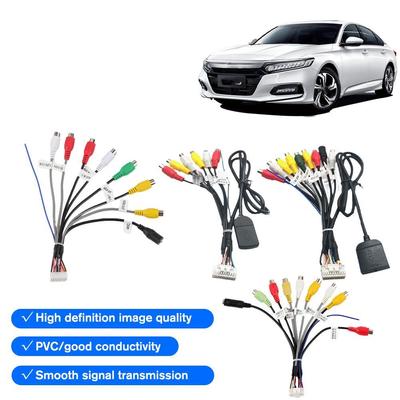 Car Stereo Radio RCA Output AUX Wire Harness Wiring Connector Adaptor Subwoofer Cable 4G SIM Card Slot Car Radio Cable 20 P Plug
