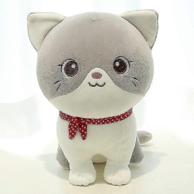 Cartoon Cat Plush Doll Cute Stuffed Kitten Rag Toy Elastic Soft Sofa Cushion Bedside Gift For White Cat- Aespa