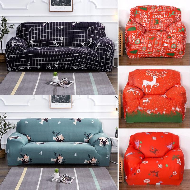 Printing Merry Christmas Sofa Covers Elastic Seat Stretch Slipcover Home Decor