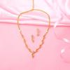 Elegant Estele Gold Plated Zirconia Necklace Set For Women