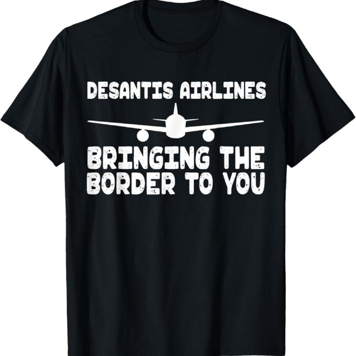DeSantis Airlines Funny Political Meme Ron DeSantis Land T-Shirt S