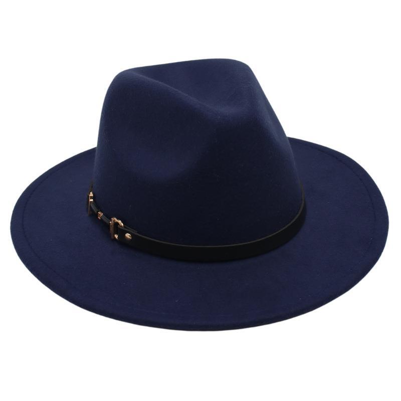 Suit Top Hat American Drama Belt Buckle Jazz Hat Men And Women Felt Hat Woolen Hat Big Brim Fedora Hat Jackson