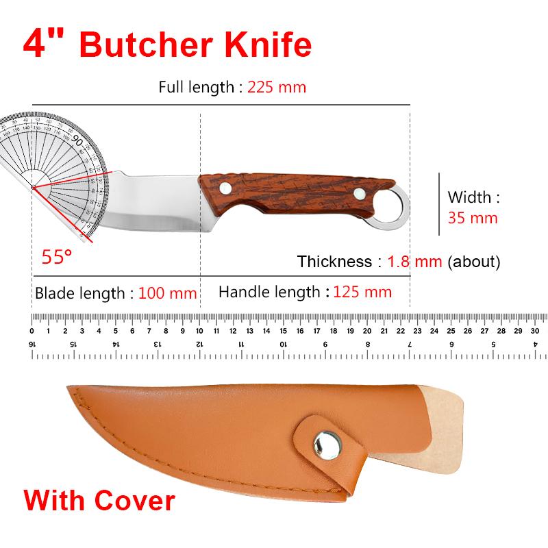 Stainless Steel Butcher Boning Knife Chef Slicing Meat Fruit Steak Knife Cleaver Kitchen Knives Plastic Handle Utility Knife