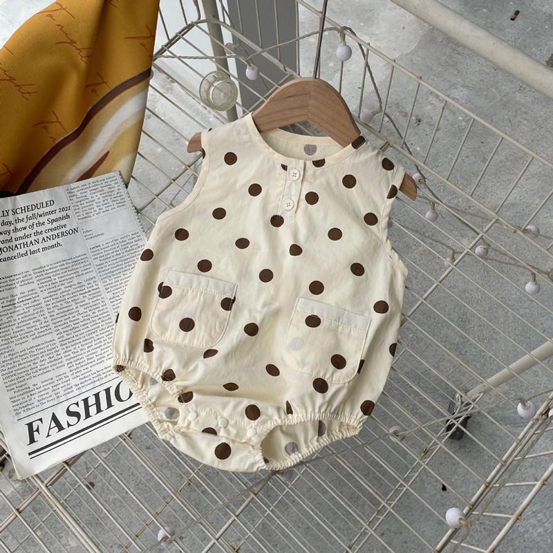 

Літній комбінезон для хлопчиків і дівчаток, милий принт, боді без рукавів, дитячий одяг 90