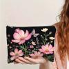 A Floral Patterned Makeup Bag- Multifunctional Zipper Pouch, Jewelry Storage Bag, Perfect Travel Zipper Small Storage Bag.