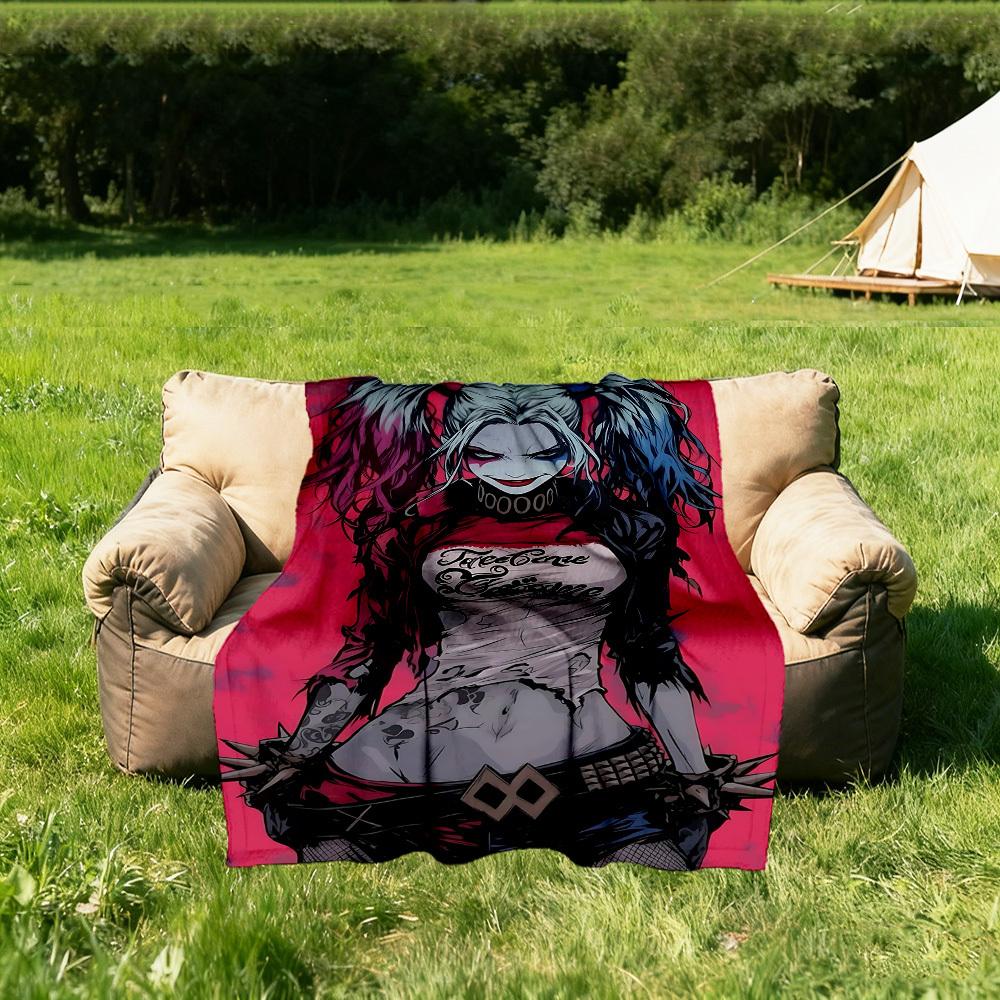 1pc Harley Quinn Outdoor Blanket - Throw Blanket, Soft , Flannel Blankets, Living Room, Travel, Camping C1209053