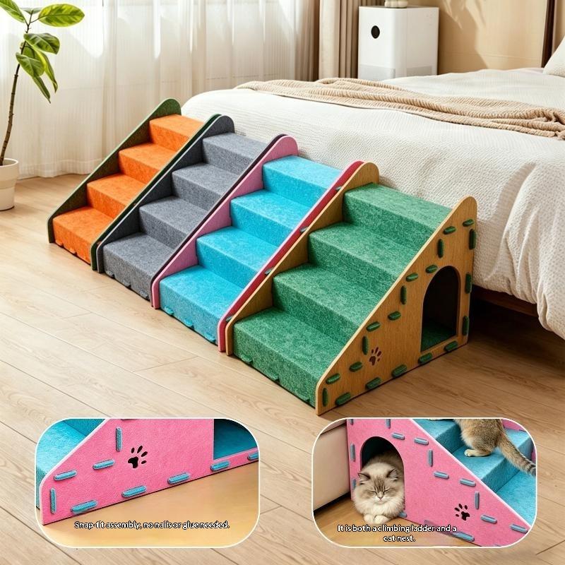 Sturdy Non-Slip Pet Steps Ramp for Dogs Cats, Multifunctional Lightweight Climbing Ladder for Bed Sofa Car Home Use