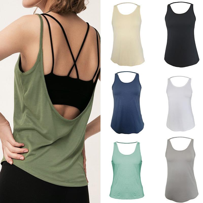 Women Loose Fit Halter Neck Backless Sleeveless Yoga Top