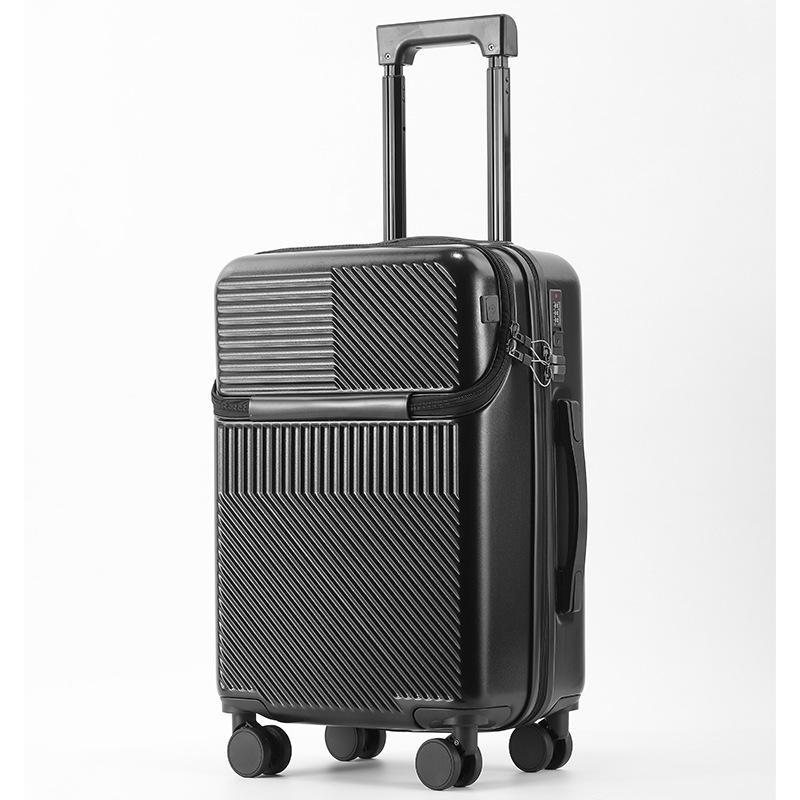 Front-Opening 20" Carry-On Trolley, Multifunctional Travel Suitcase with Universal Wheels & 24" Combo Lock for Men and Women