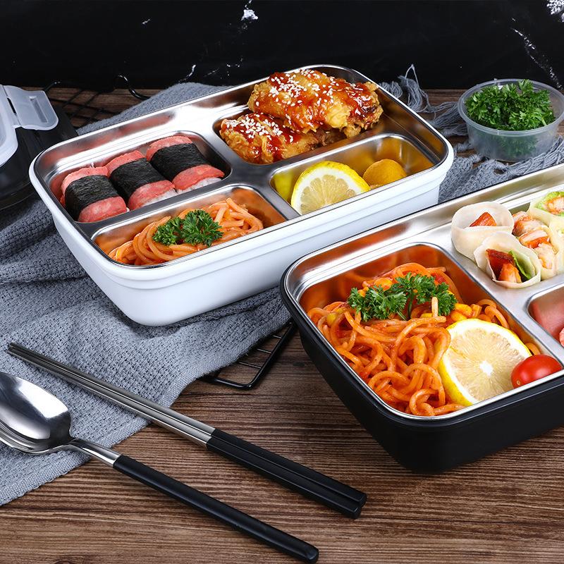 304 Stainless Steel Compartment Lunch Box with Lid Thermal Insulated Bento Box for Kids Students & Office Meal Prep Container