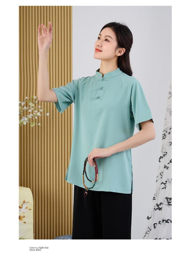 2025 Summer Tai Chi & Zen Tea Suit: Plus Size, Loose-Fit Meditation & Buddhist Clothing