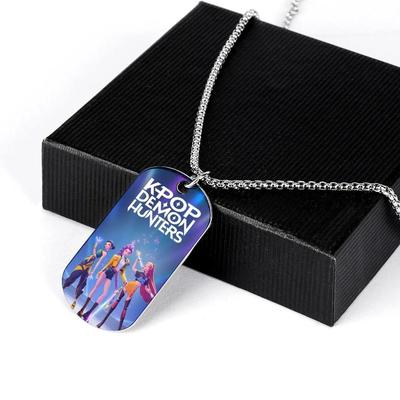 Stainless Steel Metal Printing Pendant Necklace Cartoon Animation Periphery