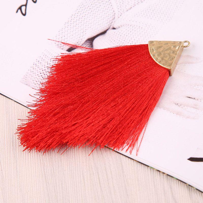 DIY Jewelry Accessories European and American Fashion Alloy Triangle Hat Tassel Tassel Earrings Pendant Bohemian Style Pendant