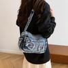 Shoulder Bag Denim Crossbody Bag Women Commuter Handbag
