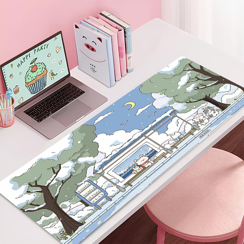 Anime Deskmat x Laptop Table Mat Cute Rabbit Rubber Accessories Gaming Mouse Mat Keyboard Carpet Mouse Pad Office Deskmat