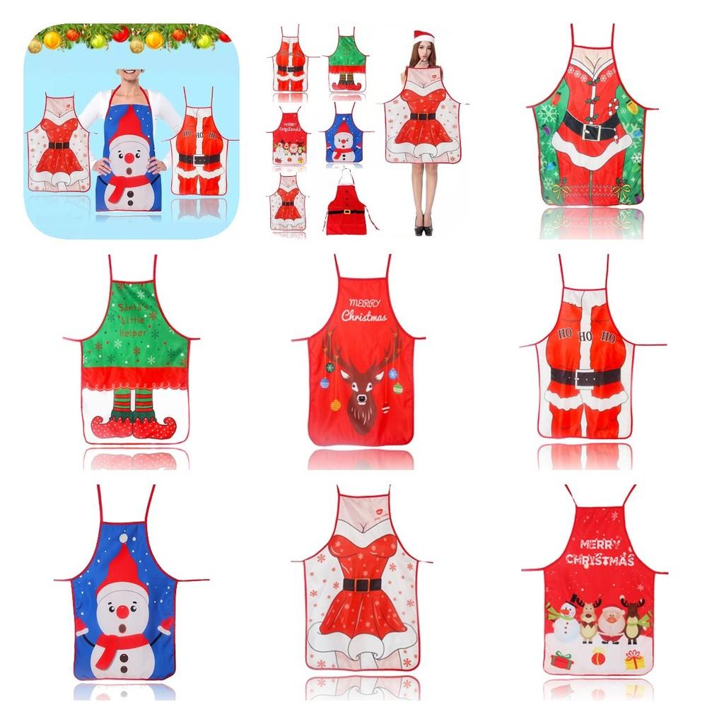 Christmas Themed Fabric Apron Colorful Printed Decorative Costume For Festive Celebrations