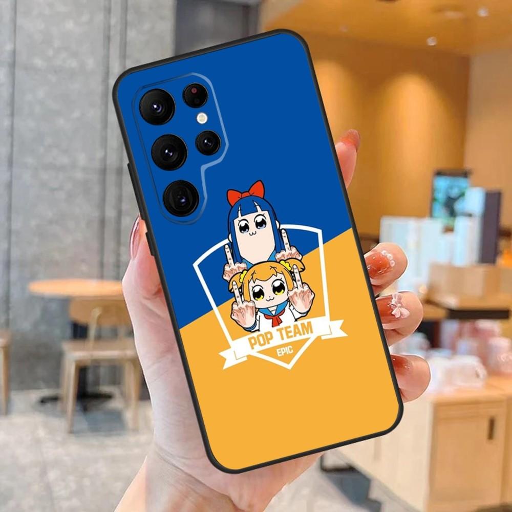Cartoon POP TEAM EPIC Phone Case For SamsungS24,S23,S22,S21,Ultra Pro S10,S30Plus,S9,20lite Black Cover