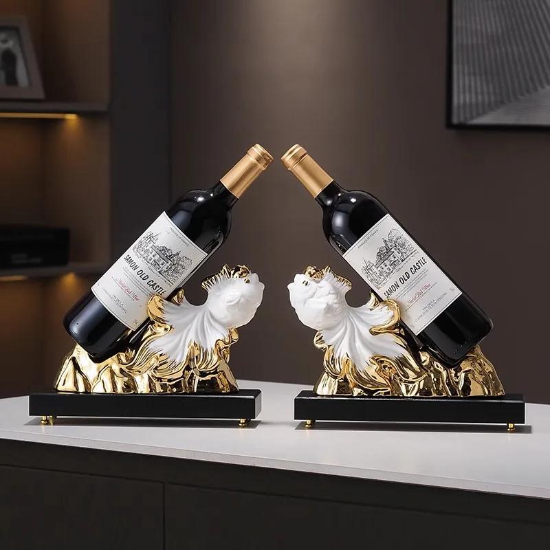High End Light Luxury Red Wine Rack Decoration Wine Cabinet High-end Decoration Home Living Room Dining Cabinet Koi Creative