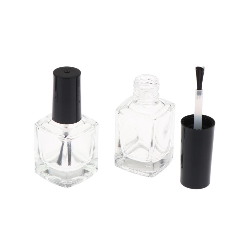 5/10/12/15Ml Empty Clear Glass Nail Polish Bottles With Brush Cap Refillable Containers For Nail Art Lip Golss Liquid Sample